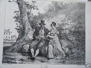 LITHOGRAPHIE DE VERNET 19éme LA FILLE