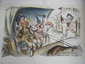 LITHOGRAPHIE COULEUR DE GERMAINE BOURET 20ème TROIS ENFANTS