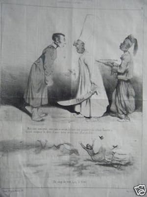 LITHOGRAPHIE DE CHAM 19ème MOEURS ALGERIENNES et CHINOISERIES TURQUES