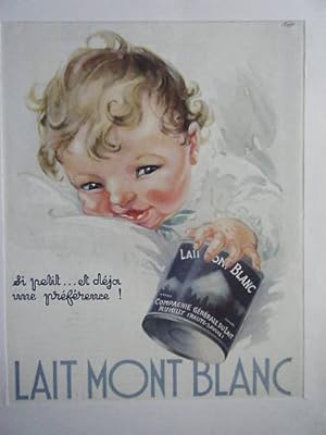 COMPOSITION COULEUR 20ème PUBLICITE LAIT MONT BLANC