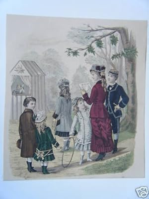 LITHOGRAPHIE COULEUR 19ème JOURNAL DES ENFANTS AOUT 1883