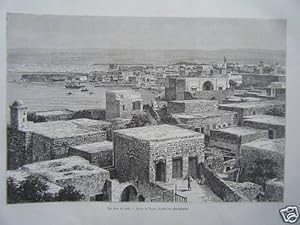 GRAVURE SUR BOIS 19ème TYR PORT DU NORD SYRIE