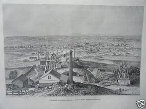 GRAVURE SUR BOIS 19ème VUE GENERALE DES MINES SANDHURST