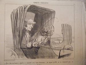 LITHOGRAPHIE ORIGINALE DAUMIER 19ème CROQUIS PARISIENS