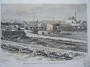 GRAVURE SUR BOIS 19ème SAINT JEAN D'ACRE MOSQUEE SYRIE