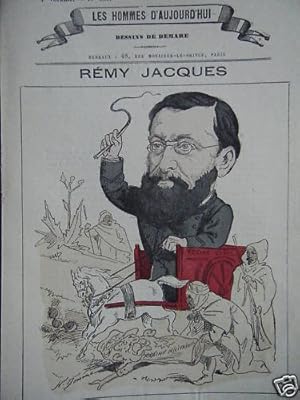 GRAVURE DE GILL POCHOIR 19ème REMY JACQUES AVOCAT NE A BRETEUIL