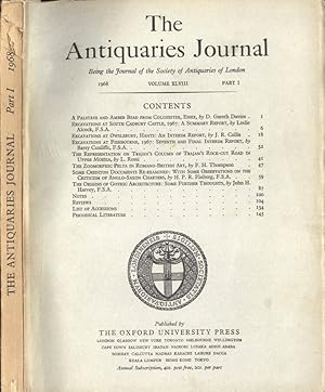 Bild des Verkufers fr The Antiquaries Journal Vol. XLVIII part I zum Verkauf von Biblioteca di Babele