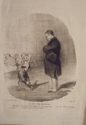 LITHOGRAPHIE DE DAUMIER 19ème LES SUITES D' UNE INSURRECTION ANARCHISTE