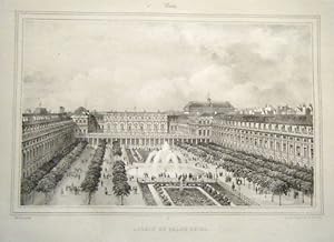 LITHOGRAPHIE DE BENOIST 19è PARIS JARDIN PALAIS ROYAL