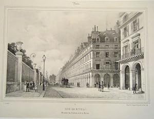 LITHOGRAPHIE DE JACOTTET 19ème PARIS RUE DE RIVOLI