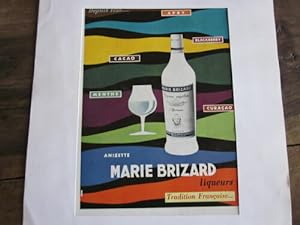 COMPOSITION COULEUR 20 ème PUBLICITE LIQUEUR MARIE BRIZARD