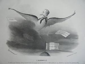 LITHOGRAPHIE DE JOUANNE 19è BUFFON POLITIQUE HIRONDELLE