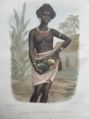 CHROMOLITHO 19ème JEUNE NEGRESSE DU GABON