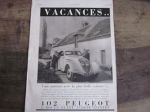 COMPOSITION 20 ème PUBLICITE AUTOMOBILE 402 PEUGEOT