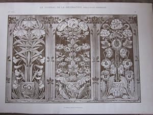 PLANCHE N° 44 LE JOURNAL DECORATION 20ème FLEURS ART NOUVEAU