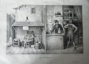 LITHOGRAPHIE 19ème LE SAVETIER