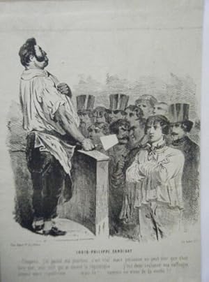 LITHOGRAPHIE 19ème LOUIS PHILIPPE CANDIDAT