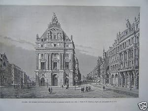 GRAVURE 19ème BRUXELLES BELGIQUE NOUVEAUX BOULEVARDS DU NORD ET ANSPACH