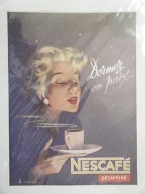 COMPOSITION COULEUR 20ème PUBLICITE NESCAFE DECAFEINE