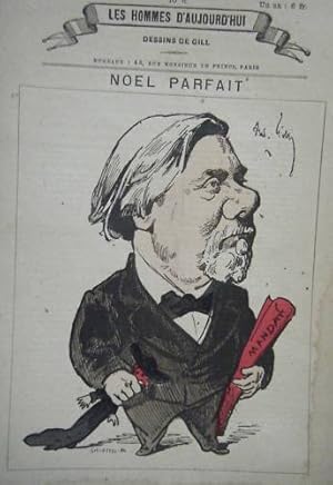 POCHOIR PAR GILL 19ème NOEL PARFAIT HOMME POLITIQUE NE A CHARTRES