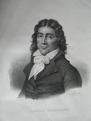 LITHOGRAPHIE DE DELPECH 19ème CAMILLE DESMOULINS NE A GUISE