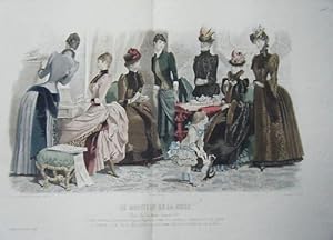 GRAVURE COULEUR 19è LE MONITEUR DE LA MODE N° 40 - 1883