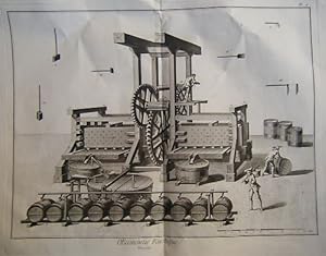 GRAVURE 18ème D' EPOQUE OECONOMIE RUSTIQUE PRESSOIR