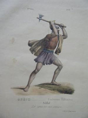 LITHOGRAPHIE DE ENGELMANN 19ème SOLDAT GREC GRECE