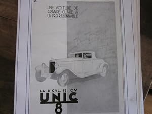 COMPOSITION 20ème PUBLICITE AUTOMOBILE UNIC 8