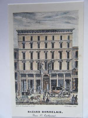 LITHO GOUACHEE GOMMEE CONSTANT 19ème BORDEAUX BAZARD BORDELAIS RUE STE CATHERINE