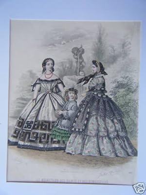 LITHOGRAPHIE COULEUR 19è MONITEUR DES DAMES MODES