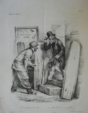 LITHOGRAPHIE DE PIGAL 19ème MARCHAND DE BIERE