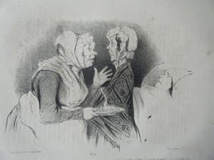 LITHOGRAPHIE DE DAUMIER MUSEE POUR RIRE GARDE MALADE