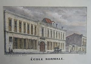 LITHOGRAPHIE GOUACHEE GOMMEE DE CONSTANT 19ème BORDEAUX ECOLE NORMALE