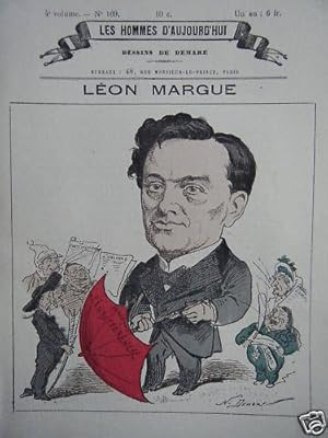 GRAVURE DE GILL POCHOIR 19ème LEON MARGUE NE PRES MACON NOTAIRE ET AVOCAT