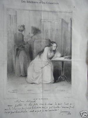 LITHOGRAPHIE DE BOUCHOT 19è DEBITEUR MARCHANDE DE MEUBL