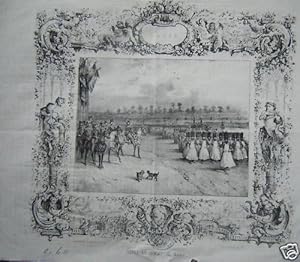 LITHOGRAPHIE 19ème TIREE DU CHARIVARI REVUE AU CHAMP DE MARS