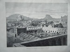 GRAVURE SUR BOIS 19è KANDAHAR AFGHANISTAN VUE INTERIEURE DE LA CITADELLE