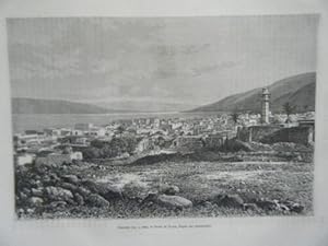 GRAVURE SUR BOIS 1885 TIBERIADE ISRAEL