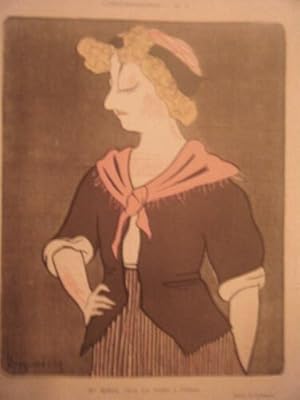 GRAVURE DE CAPPIELLO FIN 19ème MADEMOISELLE SOREL DANS LES ANTIBEL A L' ODEON