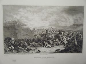 GRAVURE SUR ACIER 19ème BATAILLE DE LA MOSKOWA