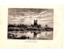 GRAVURE SUR BOIS 19ème LAC DE KILLANEY ROSS CASTLE IRLANDE