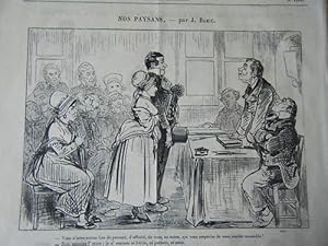 LITHOGRAPHIE DE BARIC 19è SERIE NOS PAYSANS LE MAIRE