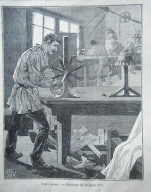 Image du vendeur pour GRAVURE SUR BOIS 19 EVANTAIL AIGUILLES DEVIDAGE DU FIL mis en vente par arobase livres