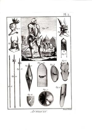 GRAVURE 18ème D' EPOQUE MILITARIA ARMURIER