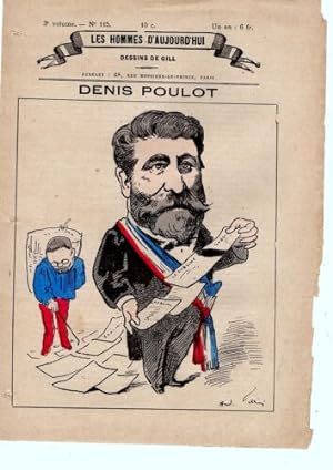 POCHOIR DE GILL 19ème DENIS POULOT NE A GRAY LA VILLE HOMME POLITIQUE