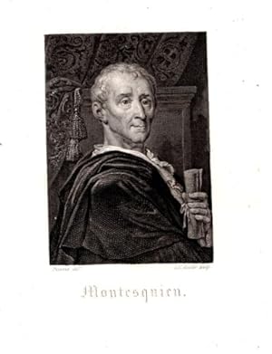 GRAVURE SUR BOIS 19ème MONTESQUIEU