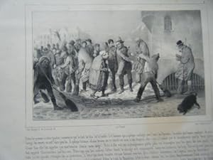 LITHOGRAPHIE DE TRAVIES 1859 LES MISERES DU PAUVRE PEUPLE