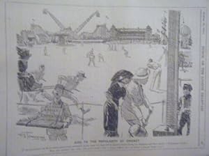 GRAVURE TIREE DU PUNCH DE LONDRES 19ème POPULARITE DU CRICKET