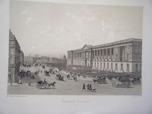 LITHOGRAPHIE 19ème PARIS DANS SA SPLENDEUR COLONNADE DU LOUVRE